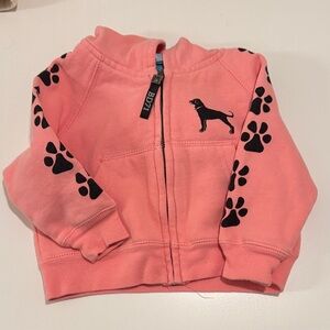 The Black Dog zip up hooded sweatshirt size 6-12m